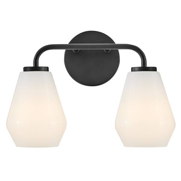 LARK - Gio 14.75 in. 2 Light Black Vanity Light