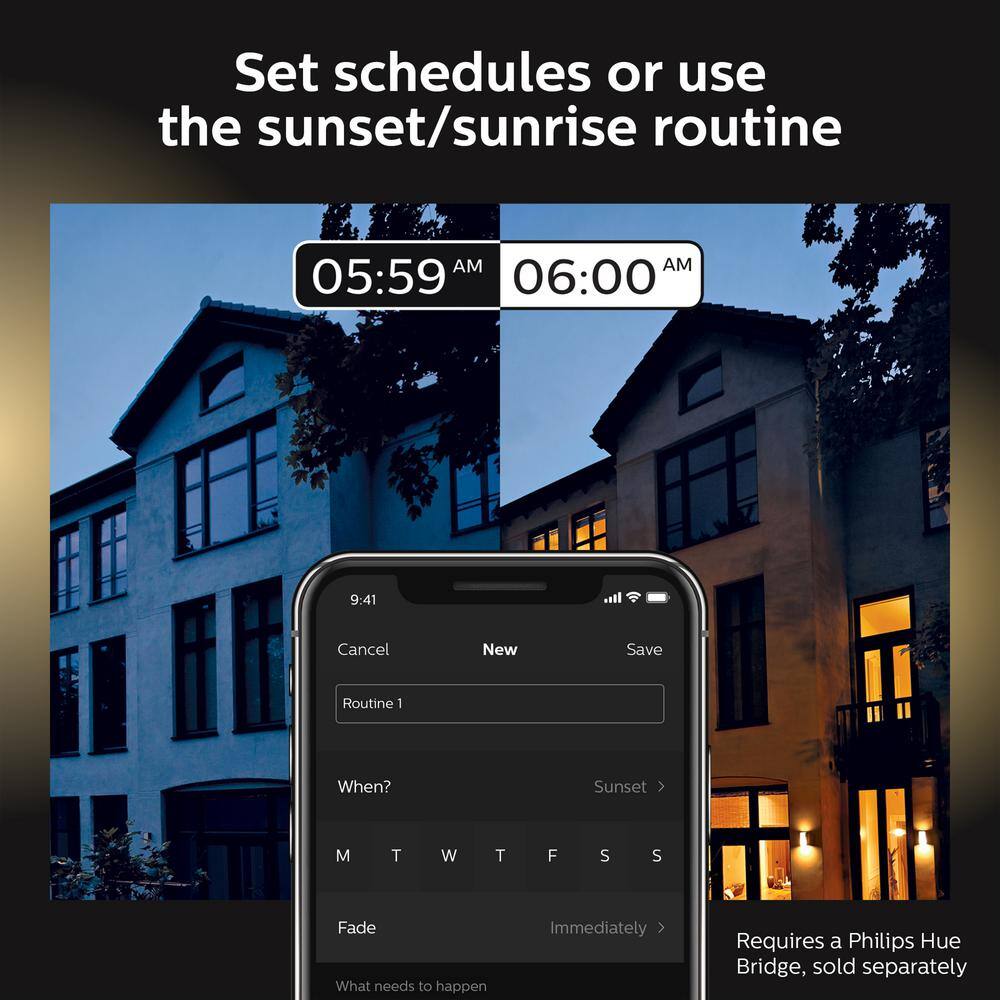 Philips Hue Lily Black Outdoor Smart Spot Light Base Kit 3-Pack