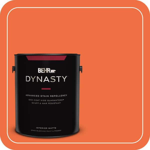 BEHR DYNASTY 1 gal. #210B-6 Aurora Orange Matte Interior Stain-Blocking Paint & Primer