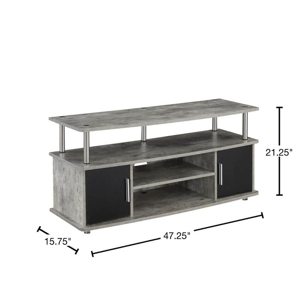 Sleek Gray 48" Monterey TV Stand with Cabinet Storage