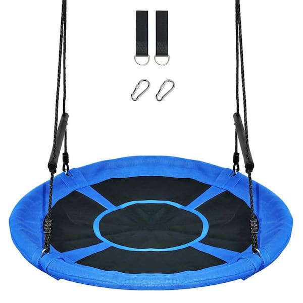 MISOPILY Blue Saucer Tree Swing 46 in. Waterproof UV-Resistant