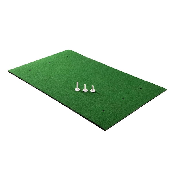 Costway 5' X 3' Standard Realistic Feel Golf Practice Mat Putting Mat  Synthetic Turf W/3 Tees : Target