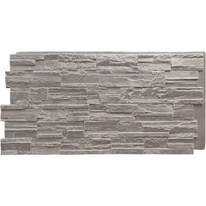 Cascade 48 5/8 in. x 1 1/4 in. Grey Granite Stacked Stone, StoneWall Faux Stone Siding Panel