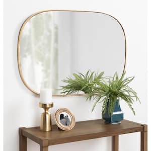 Medium Oval Gold Art Deco Mirror (35.5 in. H x 23.75 in. W)