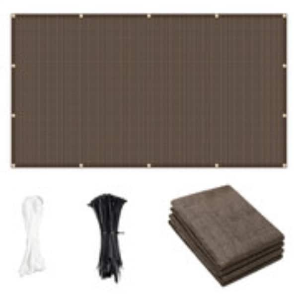 Sun Shade Cloth with Grommets, 8x10 FT Shade Panel for Outdoor Patio Pergola Cover Deck Garden, Brown
