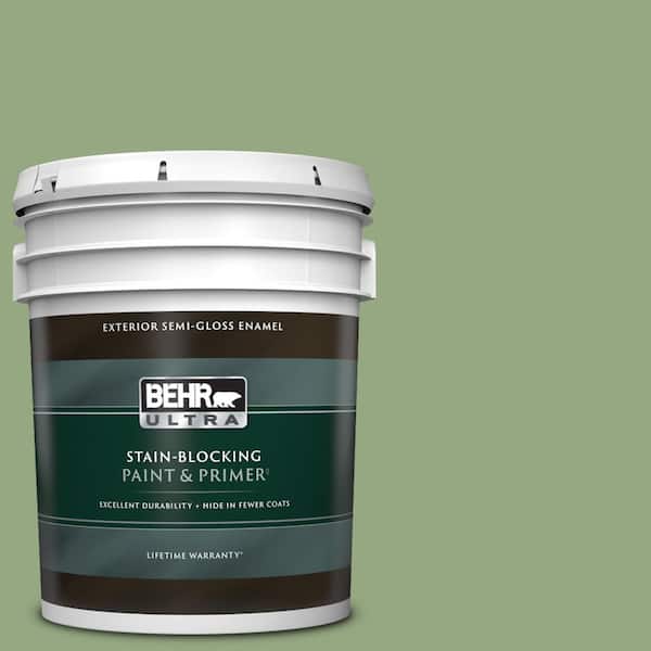 BEHR ULTRA 5 gal. #M380-5 Hillside Grove Semi-Gloss Enamel Exterior Paint & Primer