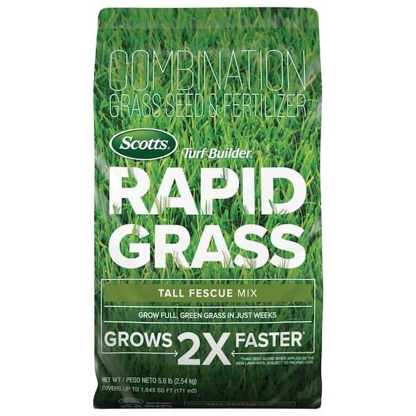 Scotts Turf Builder 5.6 lbs. Rapid Grass Tall Fescue Mix Combination Seed and Fertilizer Grows Green Grass in Just Weeks