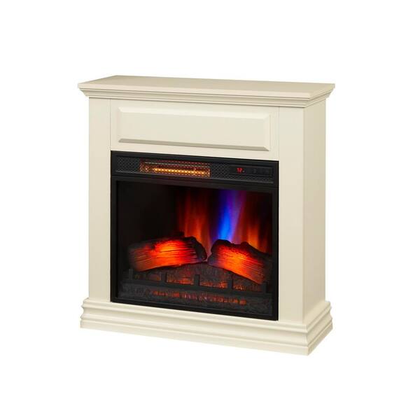 StyleWell Wheaton 31 in. Freestanding Electric Fireplace in White 140114 -  The Home Depot