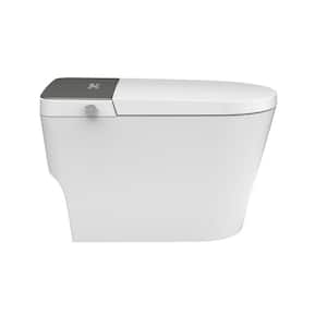 12 inch Smart Toilet Bidet 1.28 GPF Siphon jet Flush Elongated Toilet in White Seat Included with Foot Sensor Flush