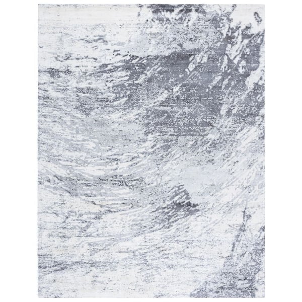 Mirage 8 ft. x 10 ft. Gray/Ivory Modern Minimalist Abstract Area Rug