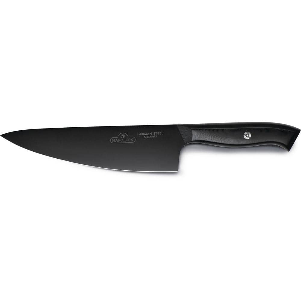Phantom 8 in. Titanium Plated Steel Full Tang Chefs Knife with Steel Handl