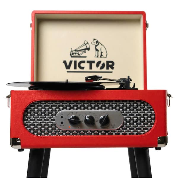 Victor Andover Music Center with Bluetooth Record Player Turntable