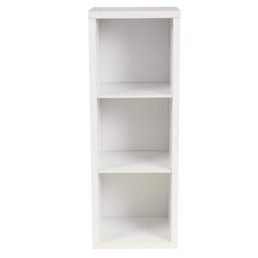 White 44" Tall Decorative 3-Cube Storage Organizer