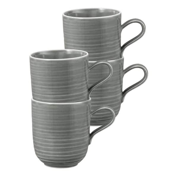 Terra Porcelain Mug 13.5 fl. oz., Grey, Set of 4