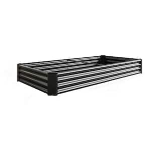 7.6 ft. x 3.7 ft. x 0.98 ft. Black Metal Raised Garden Bed Kit, Raised Bed Garden for Flower Planters, Vegetables, Herb