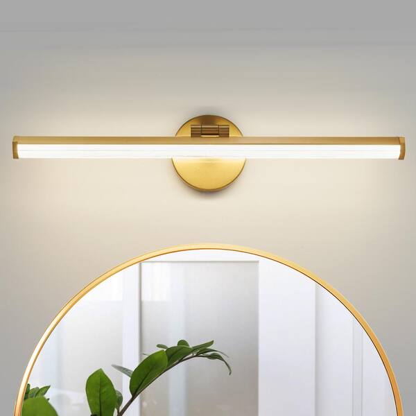 KAISITE 22 In. Gold LED Vanity Light Bar 18W Rotatable Bathroom Light ...