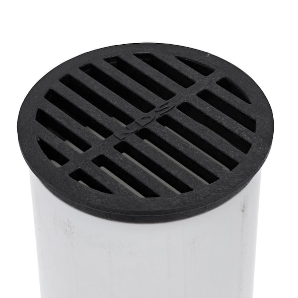 4 in. Plastic Round Drainage Grate in Black