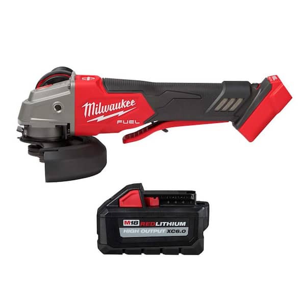 Milwaukee M18 FUEL 18V Lithium-Ion Brushless Cordless 4-1/2 in./5 in. Grinder w/ Variable Speed and Paddle Switch w/6.0Ah Battery