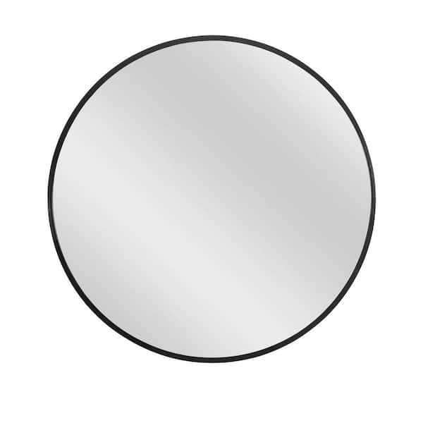Dovelina 20 in. x 20 in. Modern Round Metal Framed Gold Wall Mirror