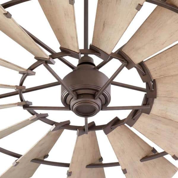 Oiled Bronze 72" Ceiling Fan with Weathered Oak Blades