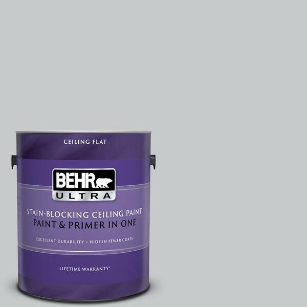 BEHR ULTRA 1 gal. #UL260-17 Burnished Metal Ceiling Flat Interior Paint and Primer in One