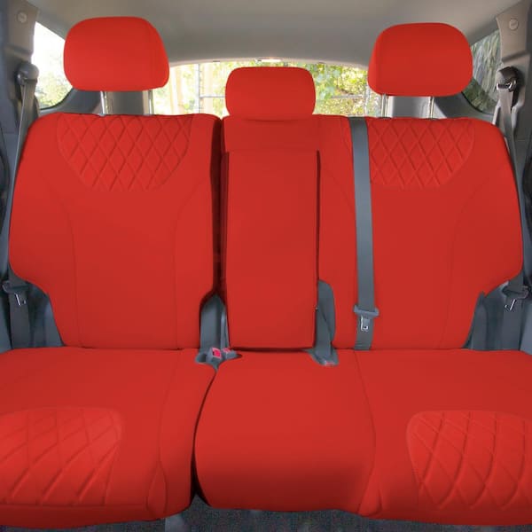 FH Group Neoprene Custom Fit Seat Covers for 2019 - 2023 Hyundai Santa Fe Rear 26.5 in. x 17 in. x 1 in. Rear Set, Red