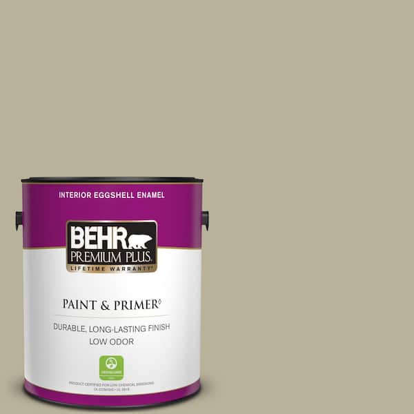 BEHR PREMIUM PLUS 1 gal. #N340-3 Bonsai Pot Eggshell Enamel Low Odor Interior Paint & Primer