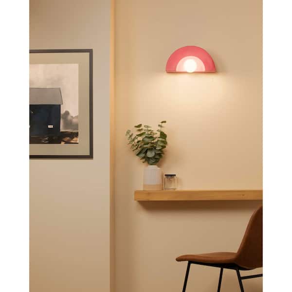 Ambiance Collection 12 in. 1 Light Cerise Ceramic Wall Sconce