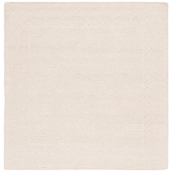 SAFAVIEH Textural 6 ft. x 6 ft. Beige/Blush Monochrome Ornate Square Area Rug