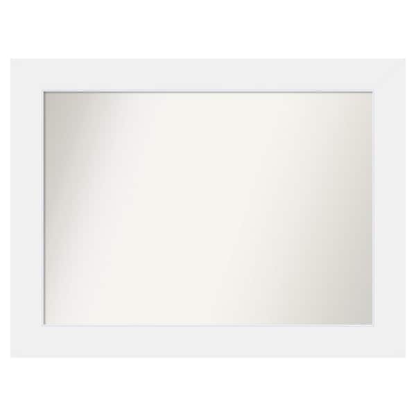 Amanti Art Corvino White 33 in. x 25 in. Custom Non-Beveled Matte Wood Framed Bathroom Vanity Wall Mirror