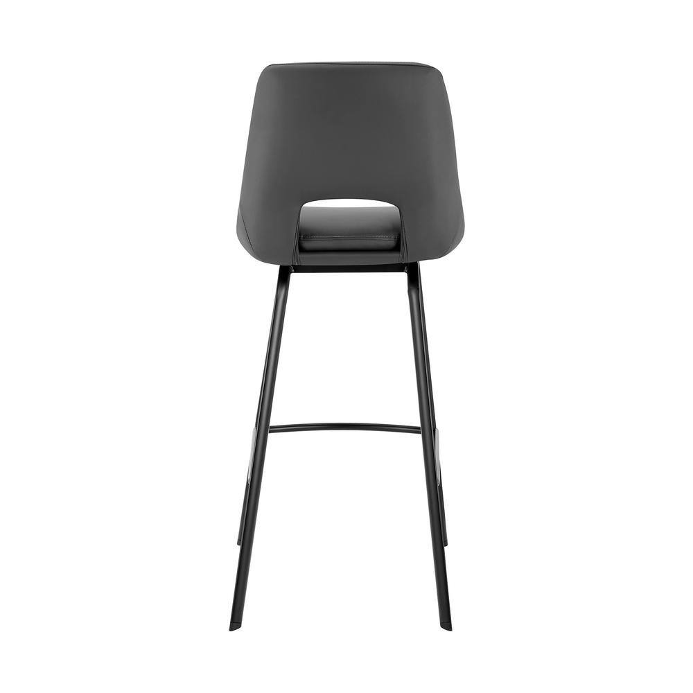 Gray Faux Leather and Metal Swivel Counter Stool