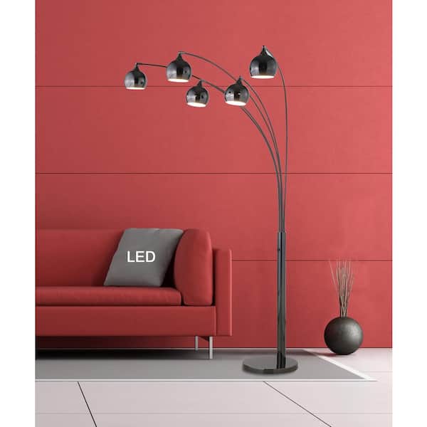 Populair paspoort Arabisch ARTIVA Amore 86 in. Jet Black LED Arc Floor Lamp with Dimmer LED9656FJB -  The Home Depot