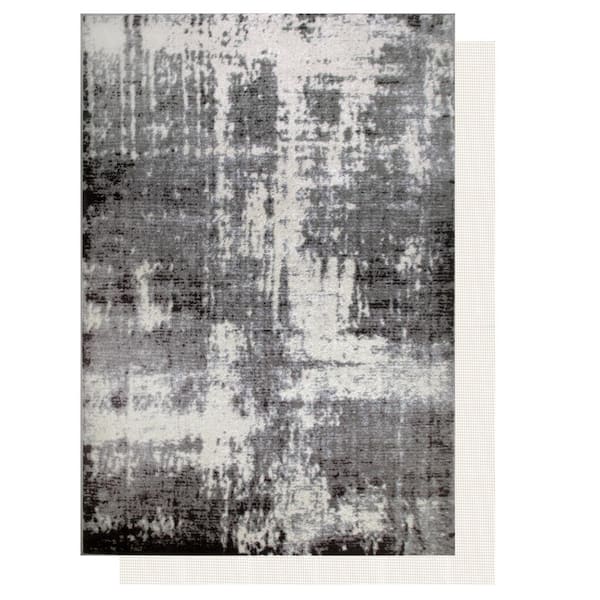 Allerick in Vintage Gray with Rug Pad 7 ft. 10 in. by 10 ft. Area Rug