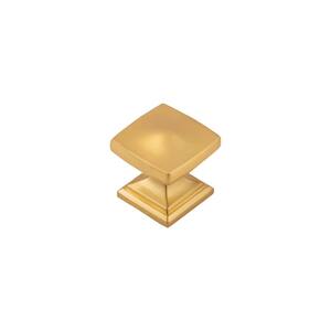 Dover 1-1/4 in. Square Brushed Golden Brass Cabinet Knob (10-Pack)