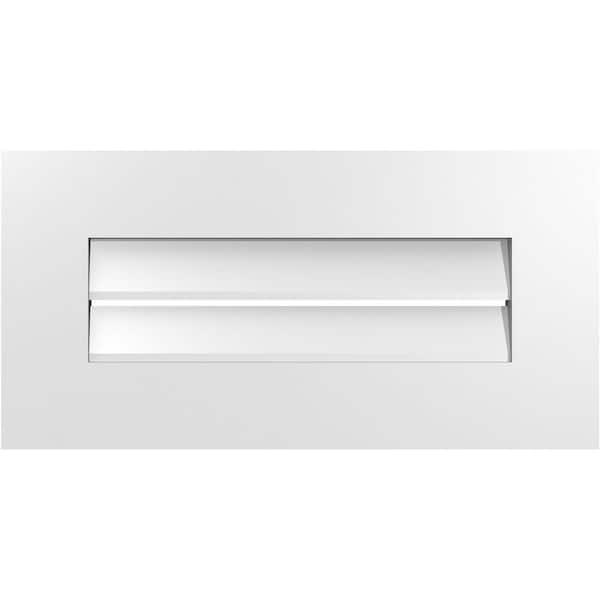 Ekena Millwork 24 in. x 12 in. Vertical Surface Mount PVC Gable Vent: Functional with Standard Frame