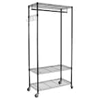 Black Steel Clothes Rack 35.7 in. W x 75.5 in. H