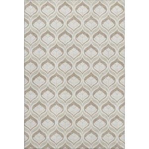 Mayfield Premium Machine Washable Abstract AMF2379 Beige 9 ft. x 12 ft. Area Rug