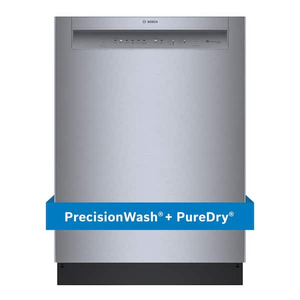 Bosch 100 Series 24 in. Stainless Steel Front Control Tall Tub Dishwasher with Hybrid Stainless Steel Tub, 50 dBA