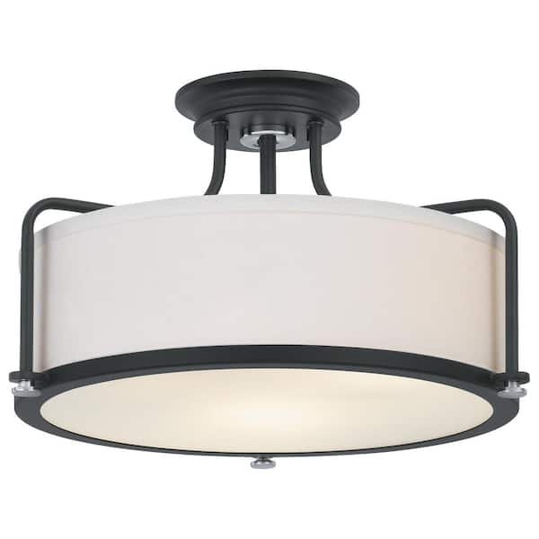 Quoizel Rigel 17.5 in. 3-Light Earth Black Semi-Flush Mount QF1715EK ...