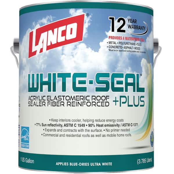 Lanco White-Seal Plus 1 Gal. 100% Acrylic Elastomeric White Reflective Roof and RV Sealer
