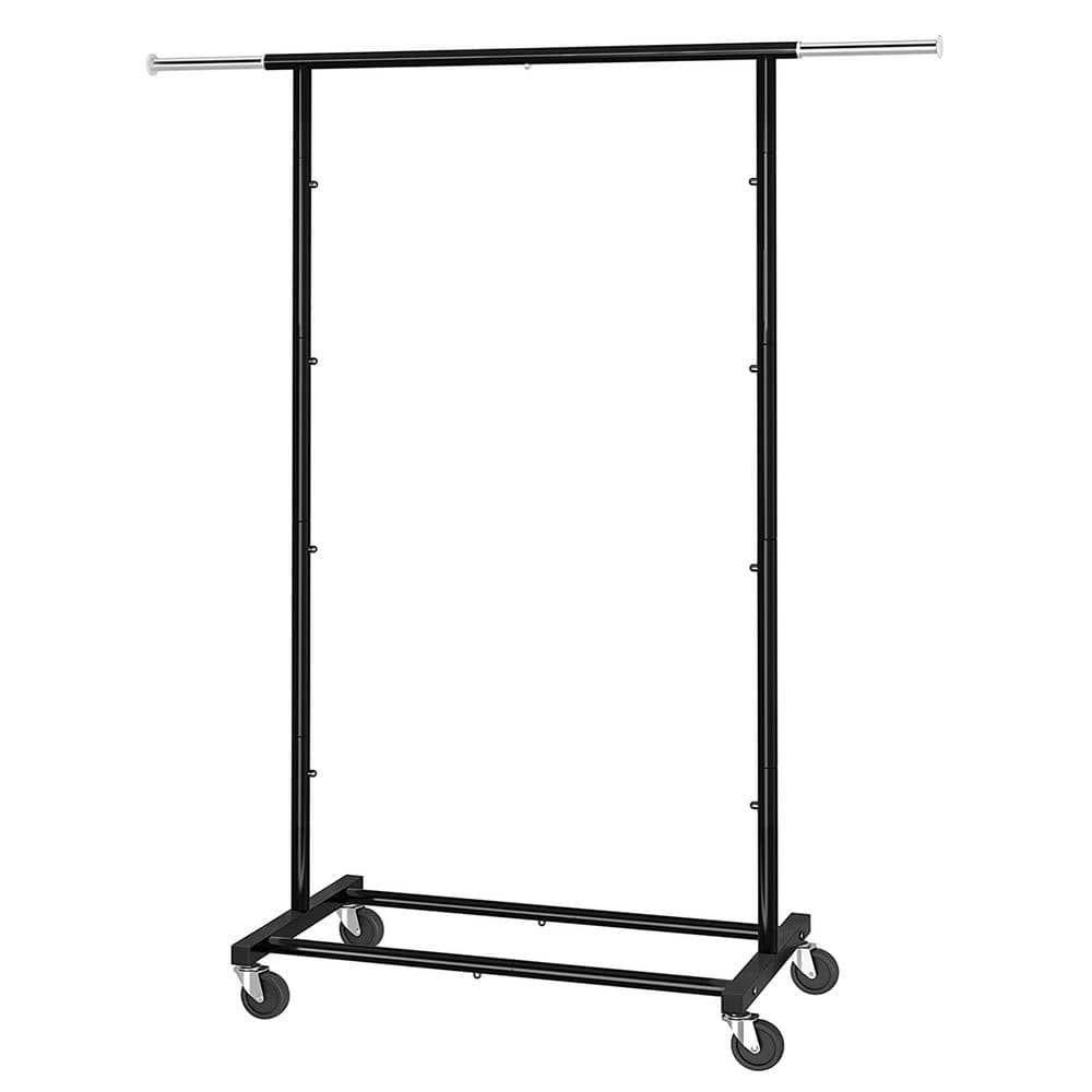 Black Metal Garment Clothes Rack with Extendable Rod 30.5 in. W x 58.7 ...