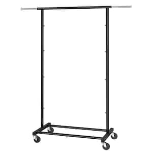 Black Metal Garment Clothes Rack with Extendable Rod 30.5 in. W x 58.7 in. H