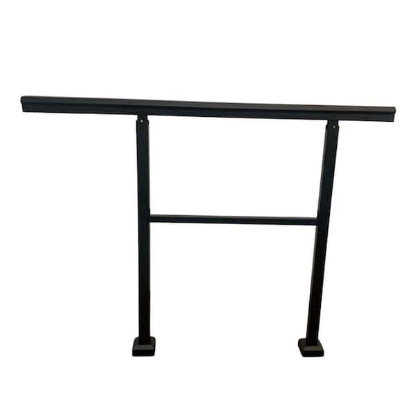 NUVO IRON 34.75 in. H x 48 in. W Black Aluminum Stair Railing Kit