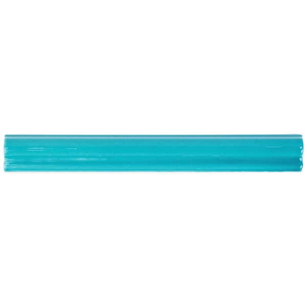 Newport Turquoise 1 in. x 10 in. Polished Ceramic Wall Pencil Liner Tile