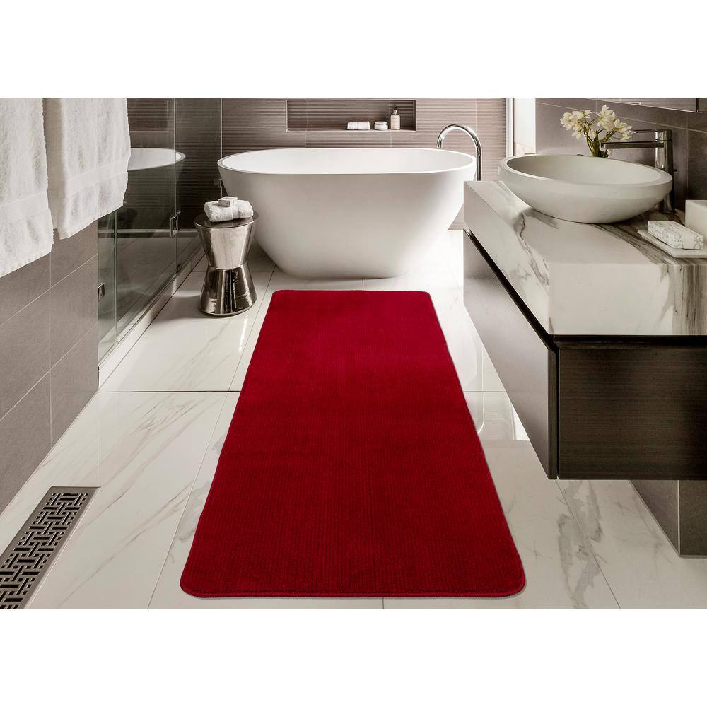 Ottomanson Softy Bath Rug Collection Washable NonSlip Rubberback Solid