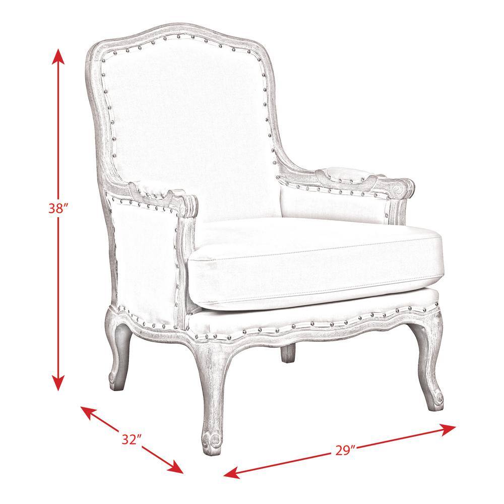 Classic French Slate Gray Distressed Wood Accent Chair