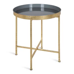 Celia 18.25 in. Gold Round Metal End Table