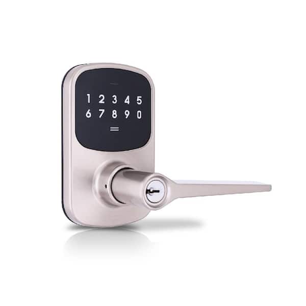 Compact Touch Satin Nickel Electronic Touchpad Door Handle with Freedom Style Lever