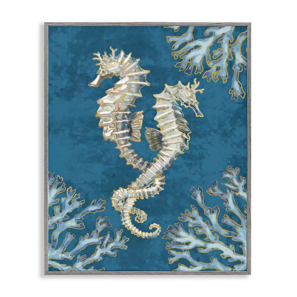 Intertwined Seahorses Playa Sealife by Paul Brent Gray Framed Giclee Art Print Animal 24 in. x 30 in. price history on PriceWatchPro