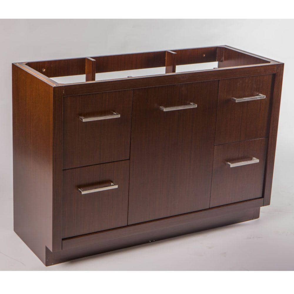 Wenge 48'' Single Freestanding Bathroom Vanity with Ceramic Top